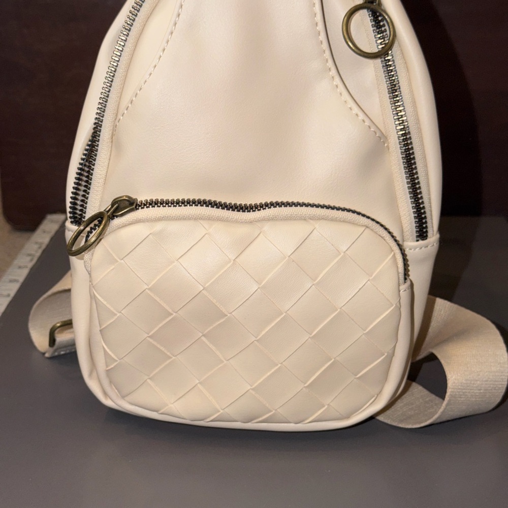 Elegant Cream Crossbody Backpack